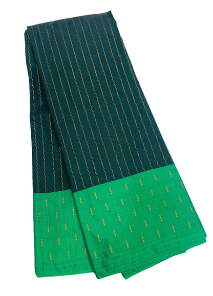 Arani Silk Saree Green Colour with Light Green Border