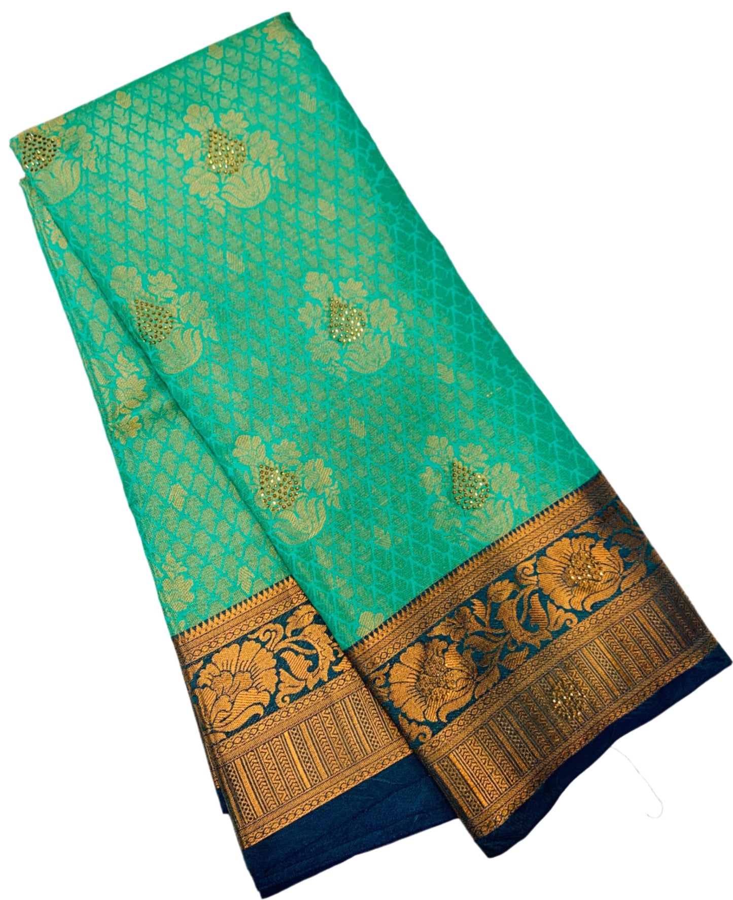 Art Silk Saree Sapphire Shade with Blue Border