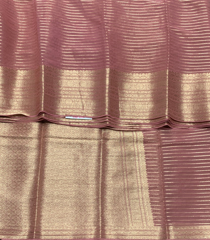 Georgette Saree Onion Pink Colour with Sliver Floral Design Border