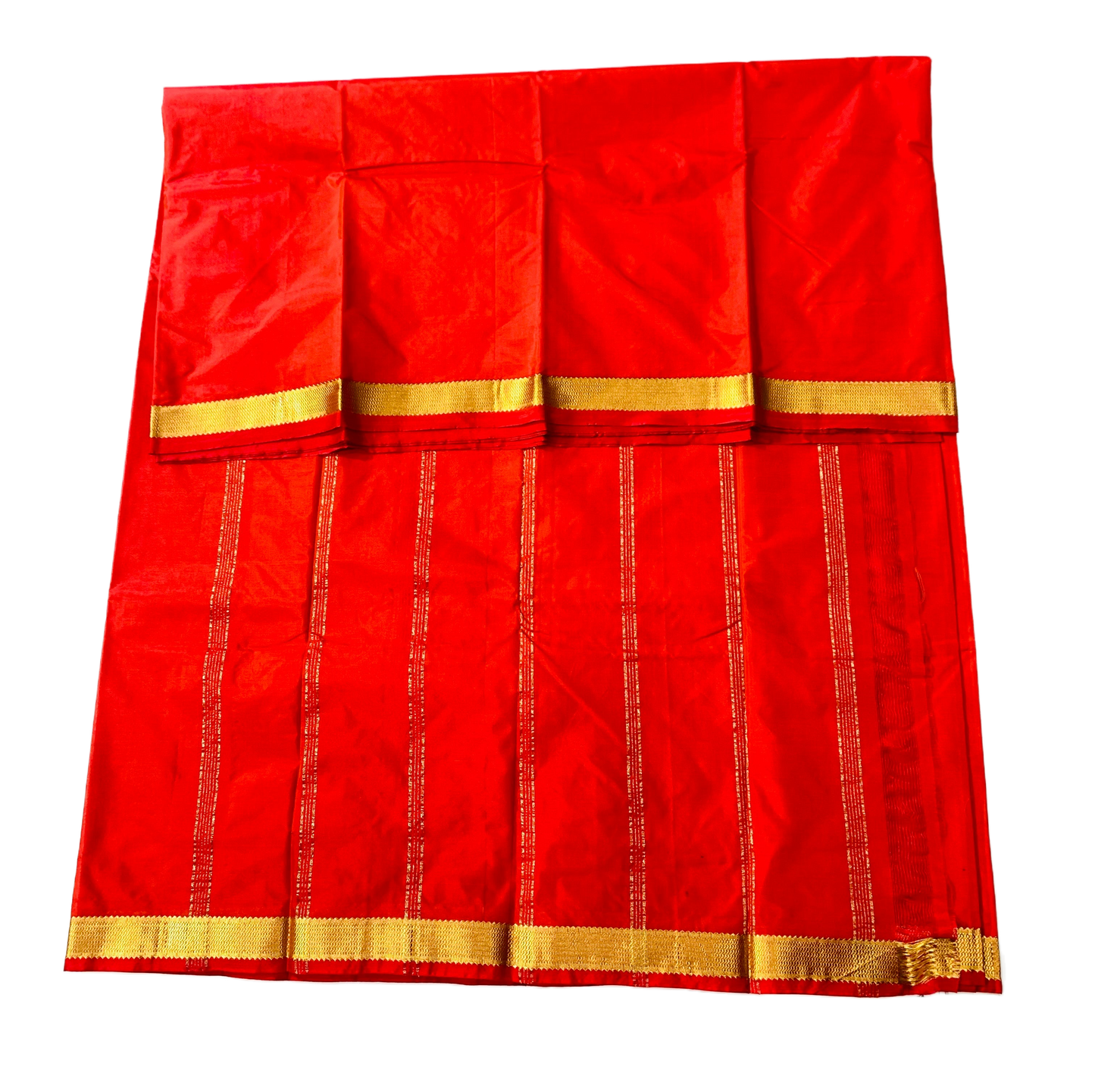 Arani Silk Saree Red Colour with Golden Border