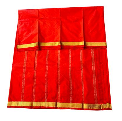 Arani Silk Saree Red Colour with Golden Border