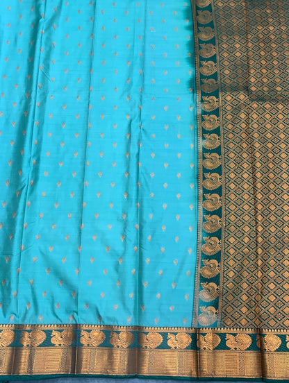 Soft Silk Casual Saree Sea Green Colour with Green Colour Border
