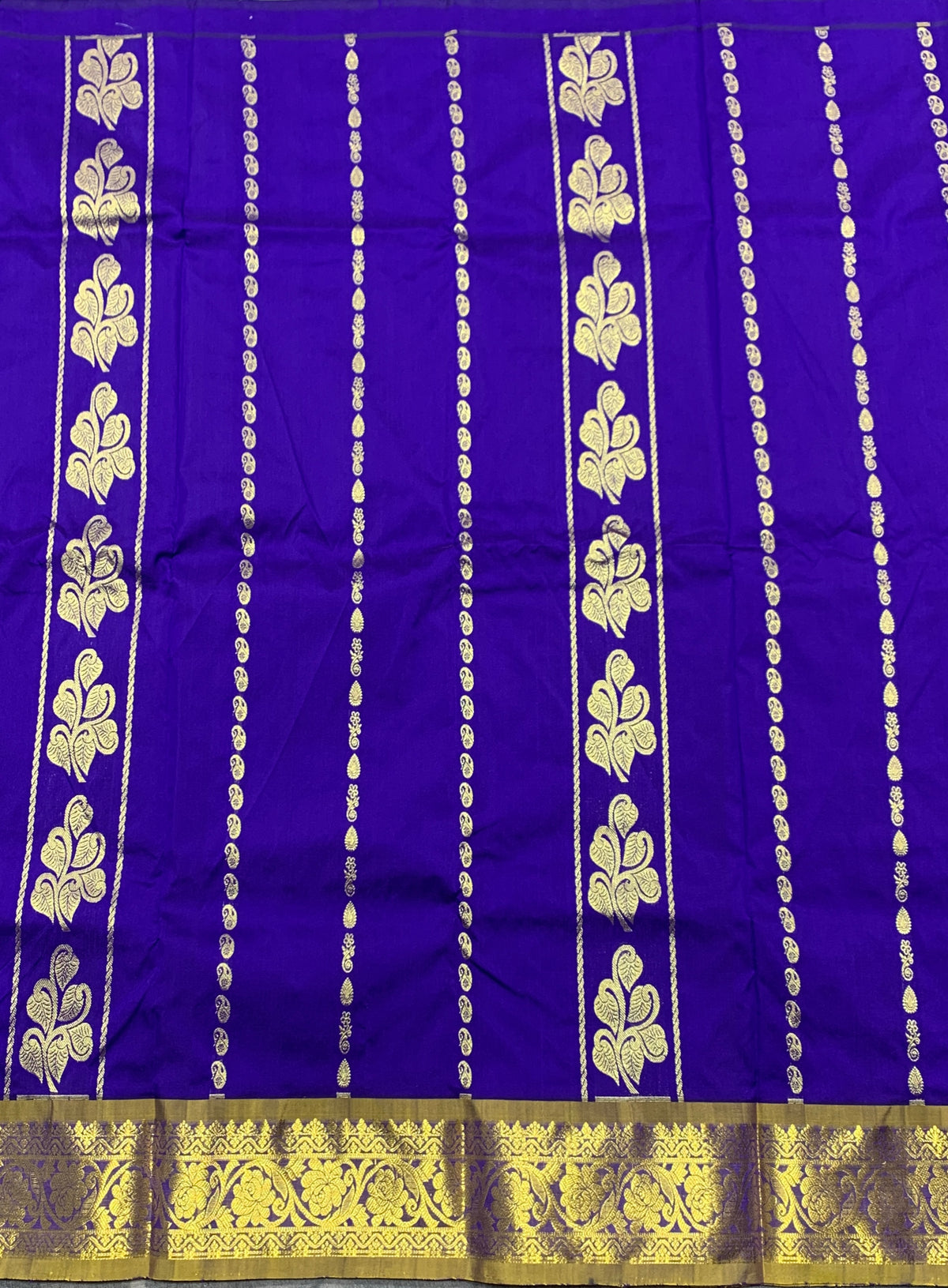 Violet Shade Semi silk Kids Pattu Pavadai with Contrast border for age 5 to 10