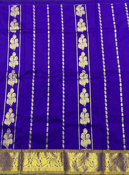 Violet Shade Semi silk Kids Pattu Pavadai with Contrast border for age 5 to 10