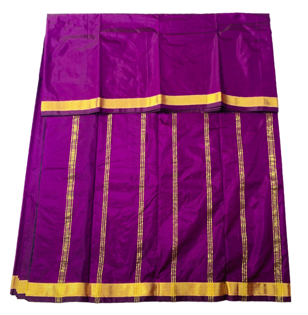 Arani Silk Saree Purple Colour with Golden Border