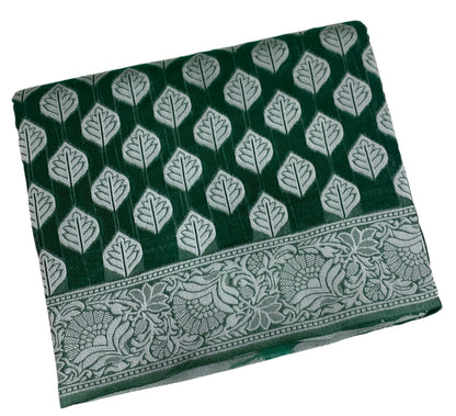 Banaras Katan Saree Green Colour with Katan Work Border