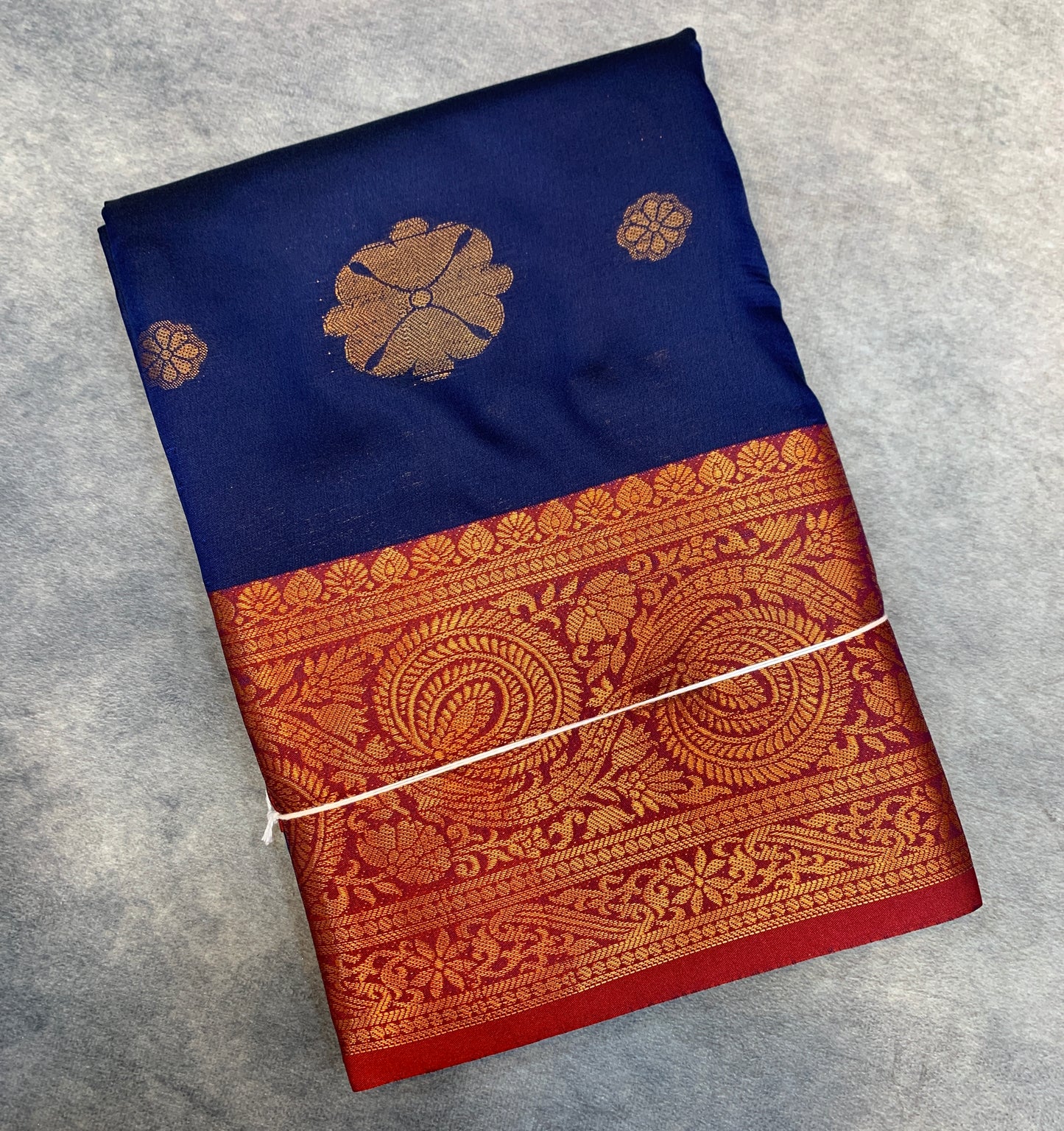 Soft Silk Casual Saree Blue Colour with Maroon Border