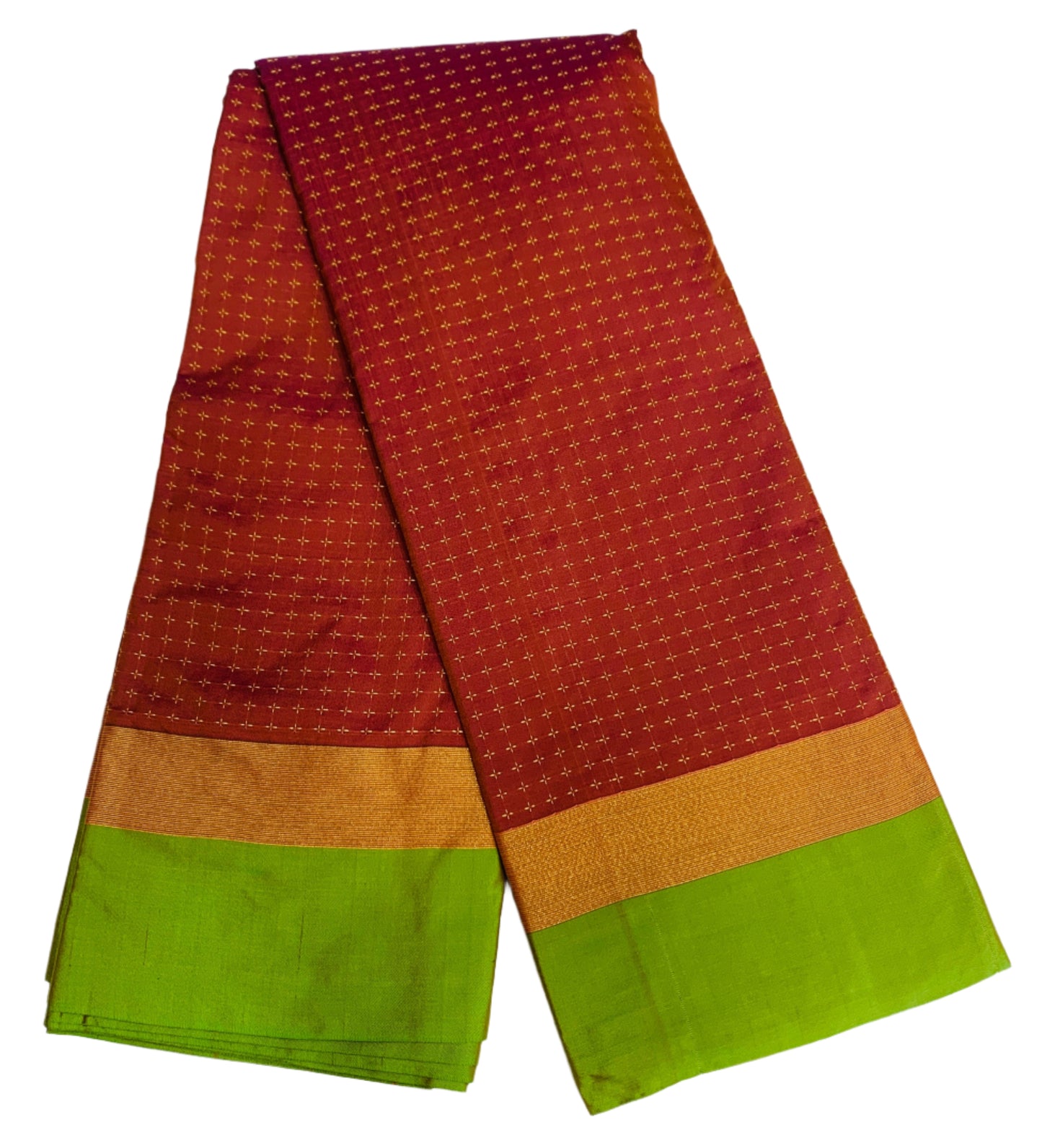 Arani Silk Saree Maroon Colour with Light Green and Golden Border
