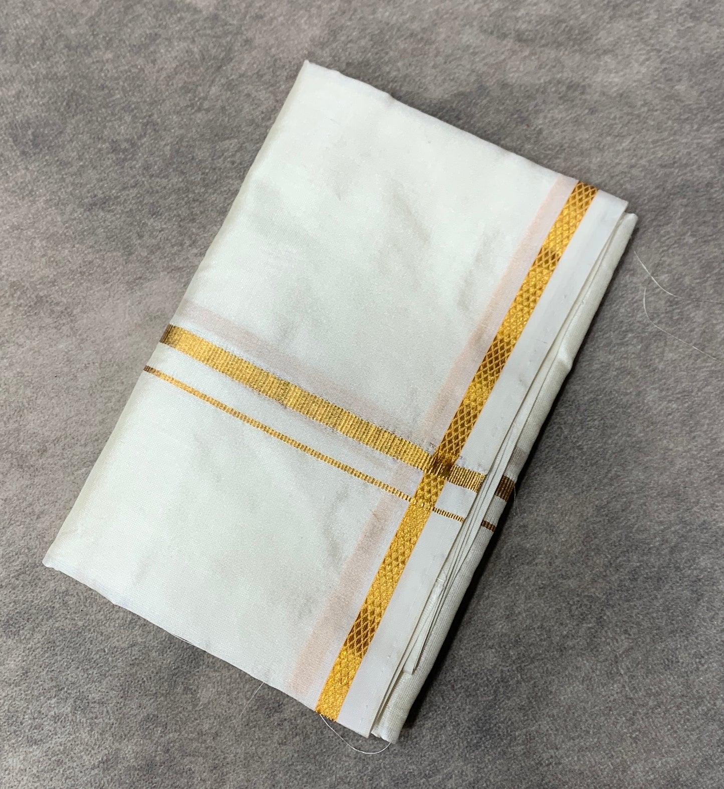 3 Mulam Silk Pooja Towel Cream Colour