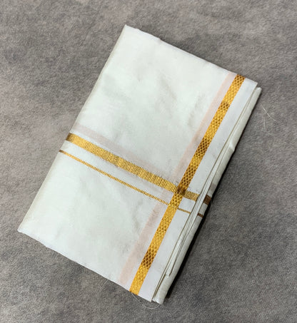 3 Mulam Silk Pooja Towel Cream Colour