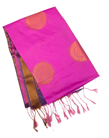 Soft Vegan Silk Saree Pink shade