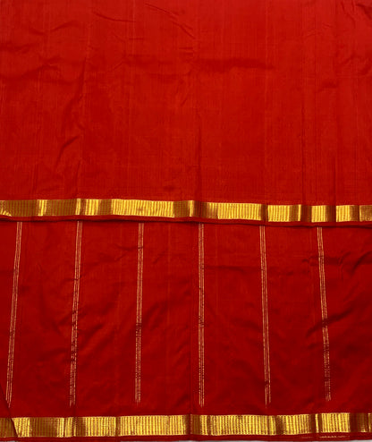 Pure Kanchipuram Silk Red Colour with Golden Zari Border