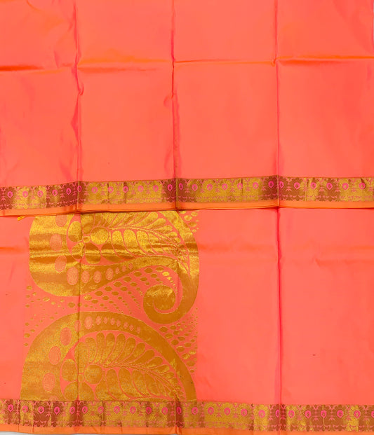 Peach Colour Half Saree Shawl