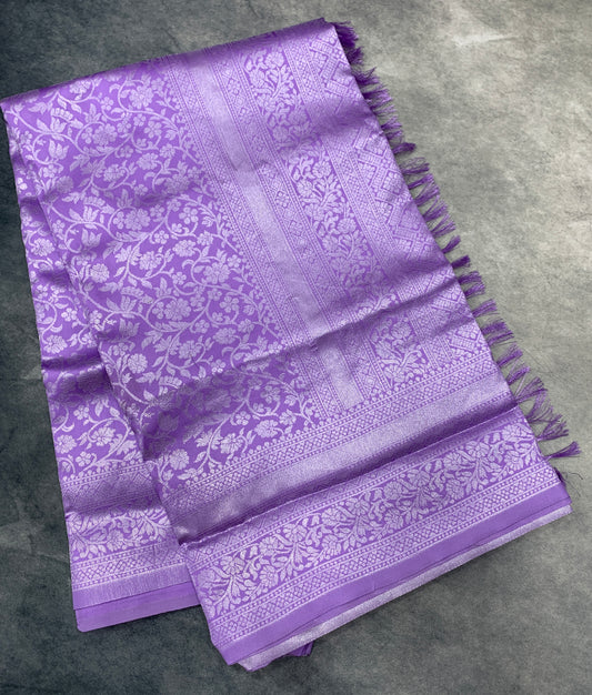 Art Silk Saree Lavender Colour with Self Border