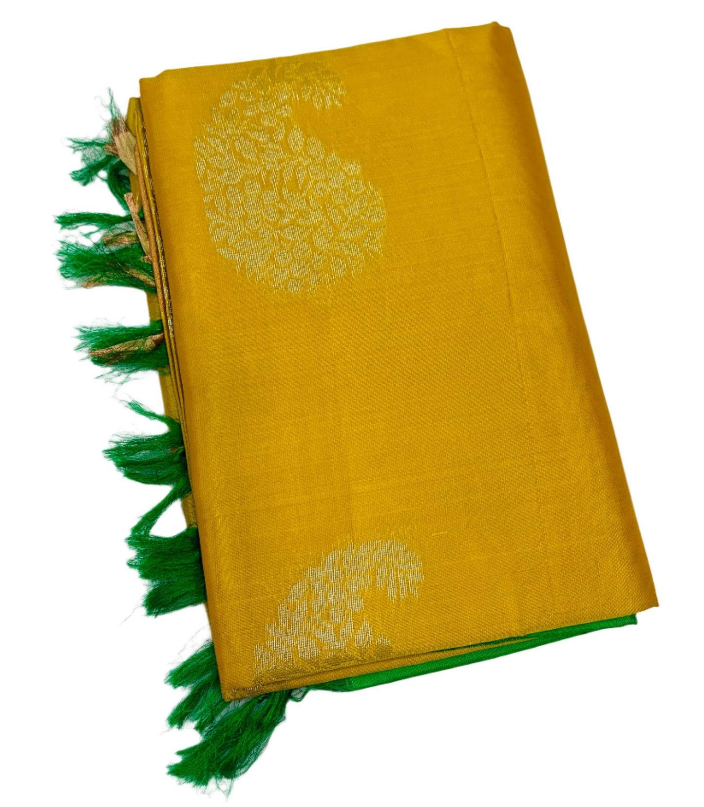 Soft Silk Saree Golden Yellow Colour with Copper border