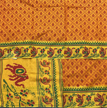 MulMul Cotton Mustard Yellow Colour with Yellow Colour Border