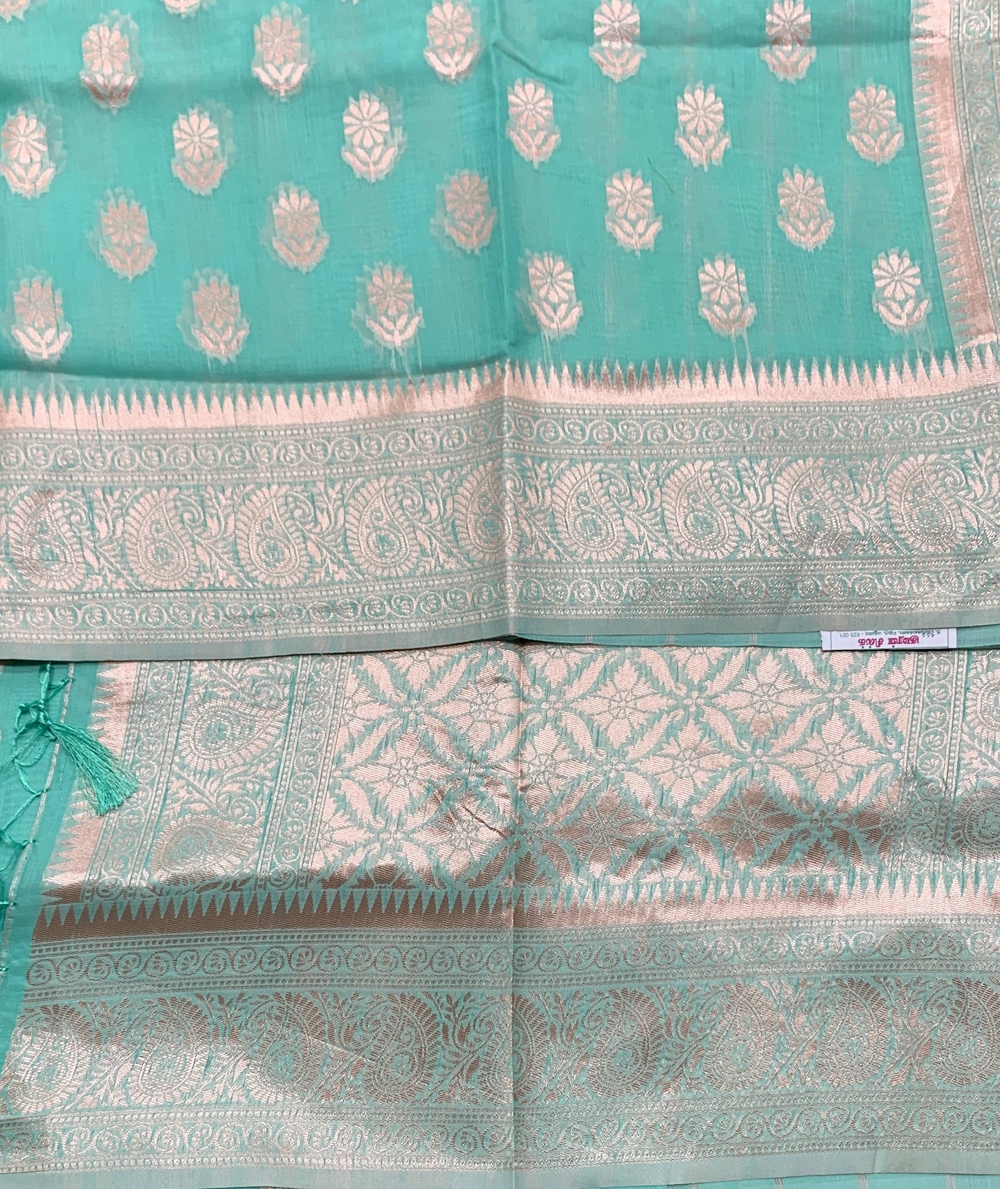Banaras Katan Saree Sapphire Colour with Katan Work Border