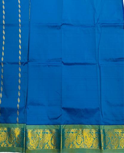 Blue shade Semi silk Kids Pattu Pavadai with Self border for age 2 to 5