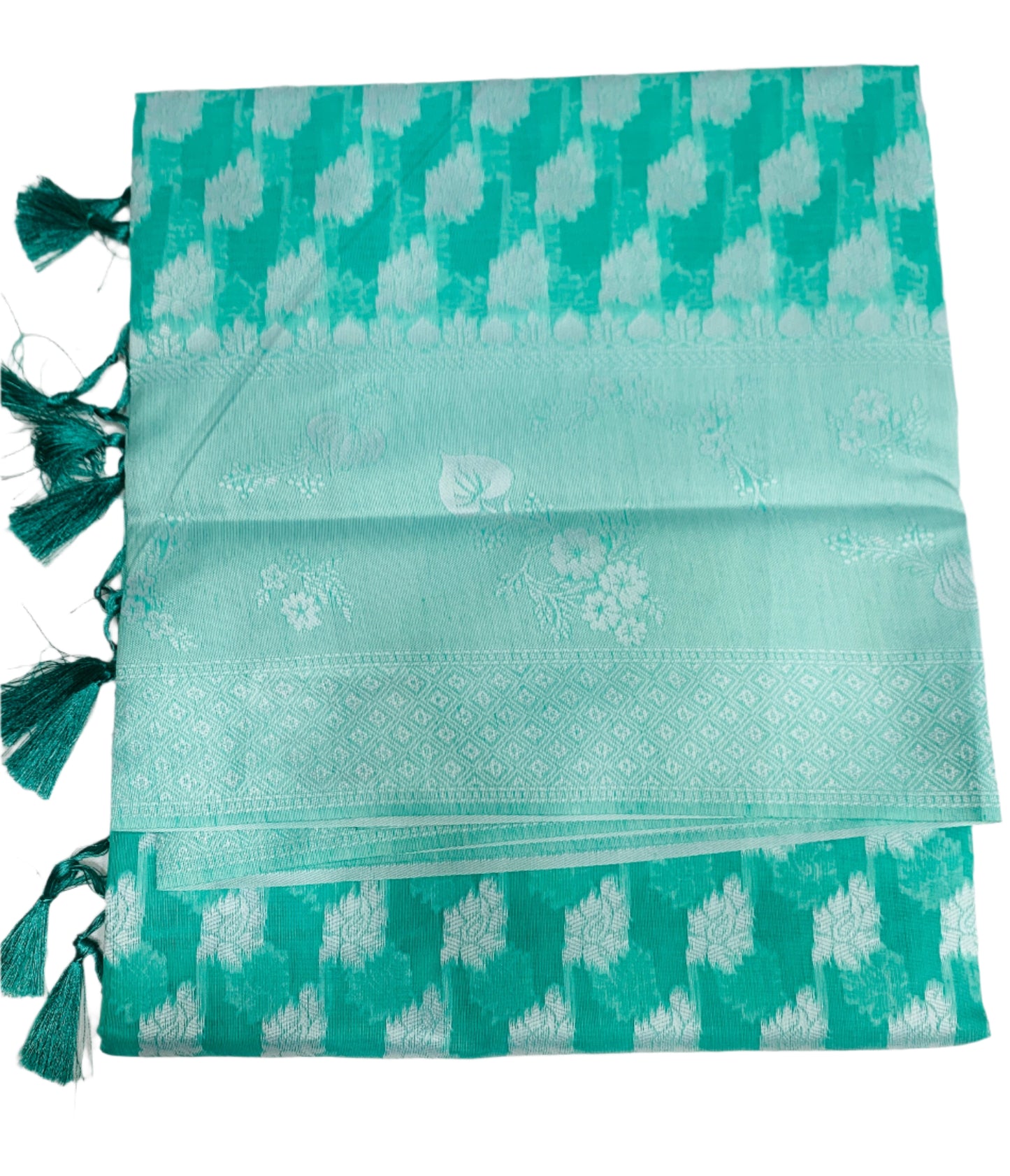 Banaras Katan Saree Sapphire Colour with Katan Work Border