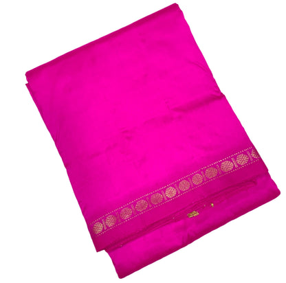 9X5 Pure Silk Dhoti Pink Small Border