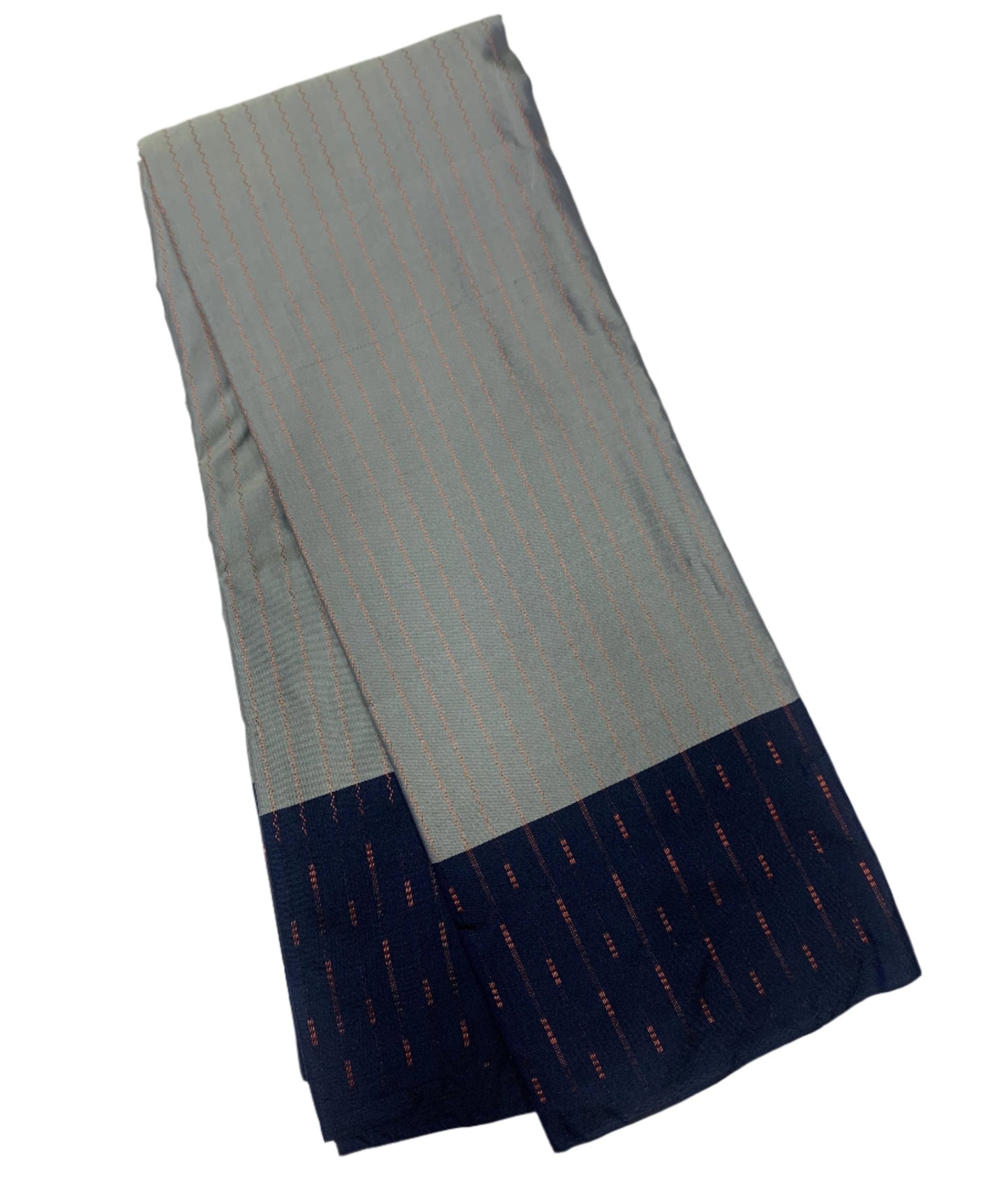 Arani Silk Saree Gray Colour Navy Blue Border