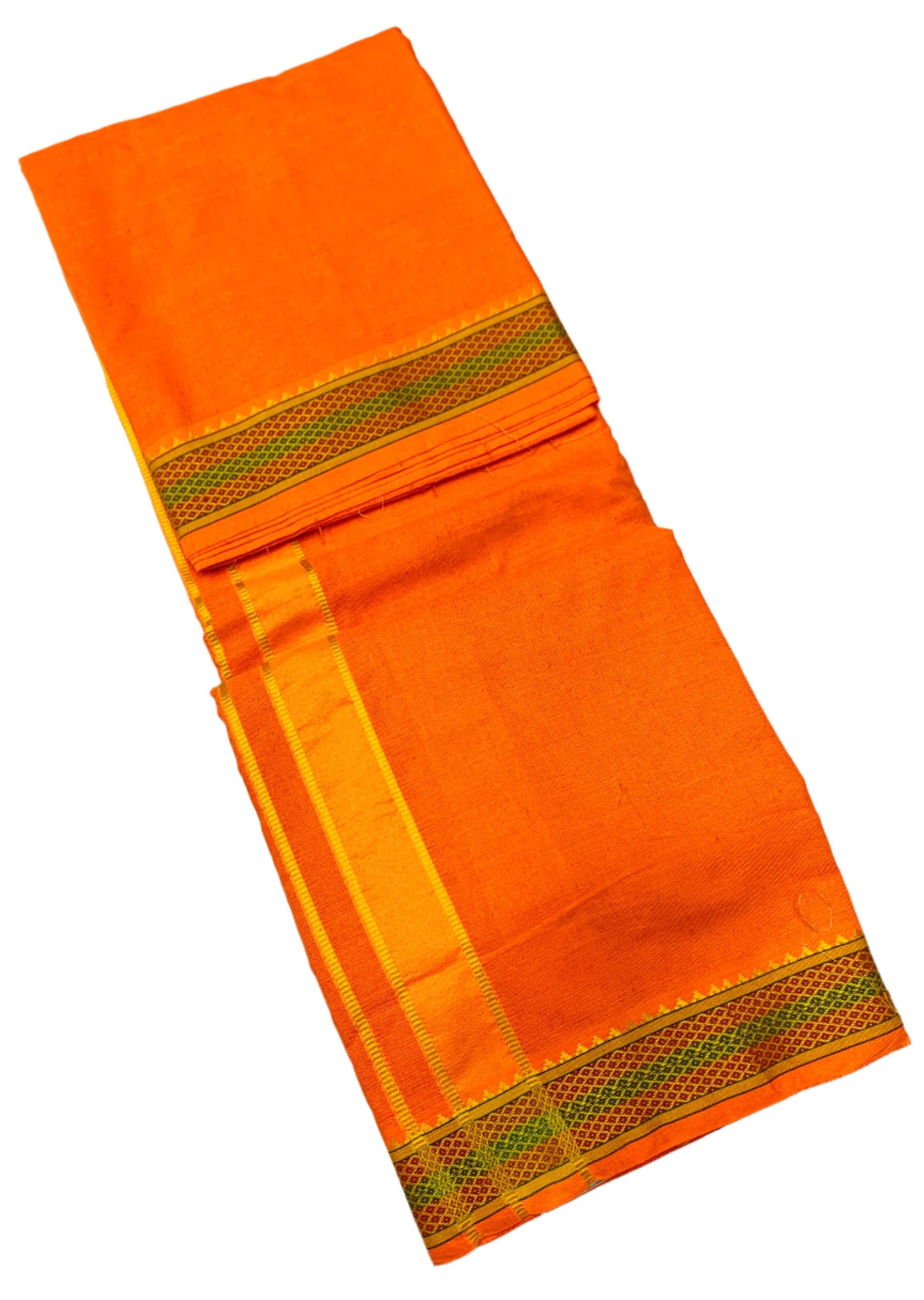 9X5 Cotton Orange with Red & Green Border