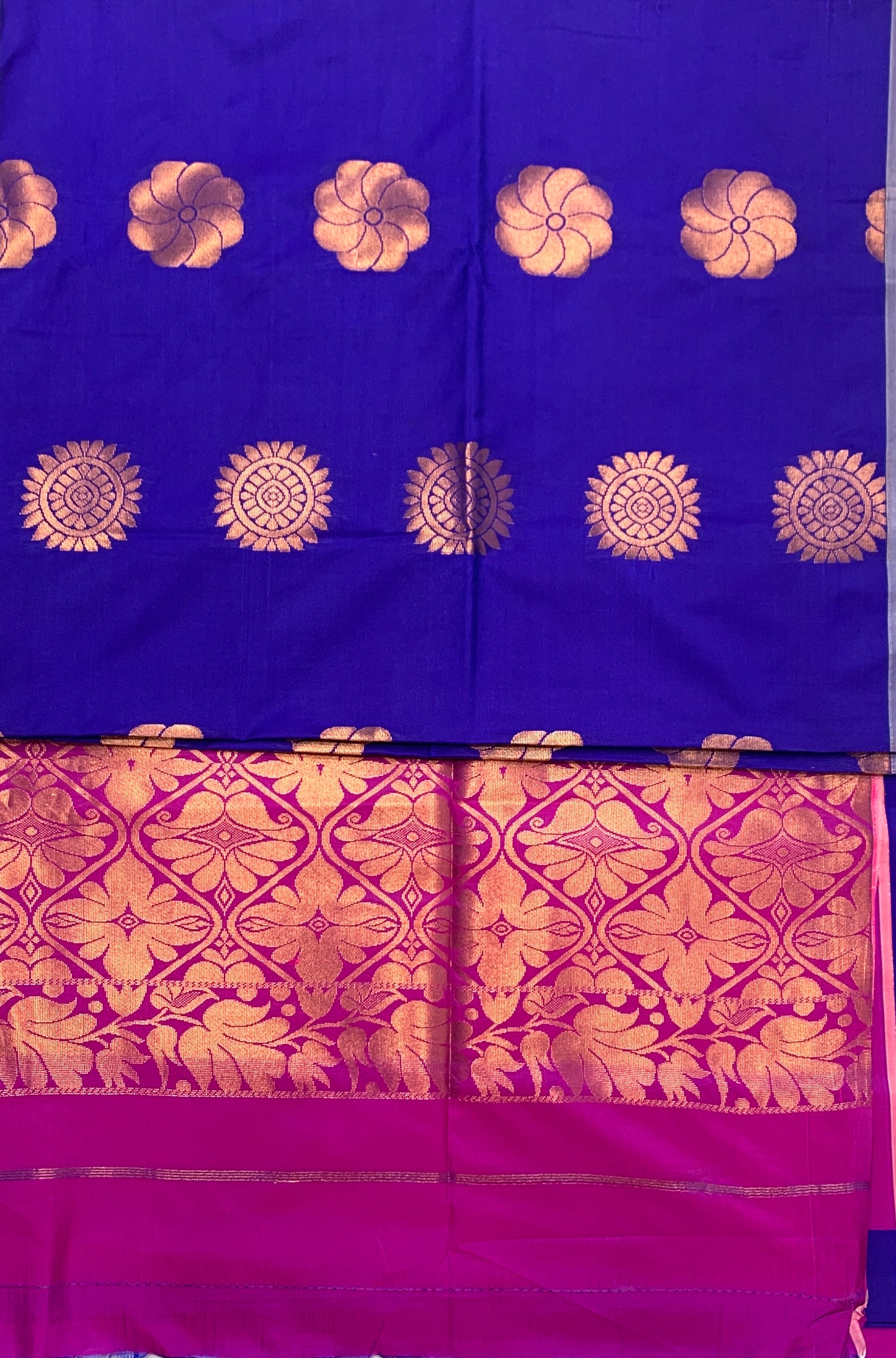 Soft Vegan Silk Saree Blue Colour