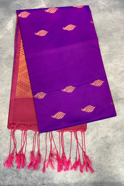 Art Silk Saree Magenta Colour with Borderless
