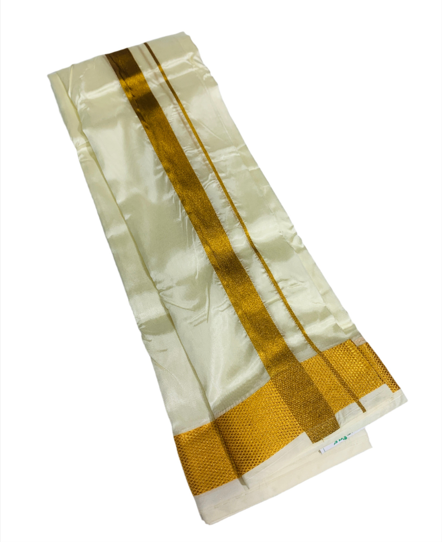 Art silk Dhoti 8 Mulam Cream Colour Small Border