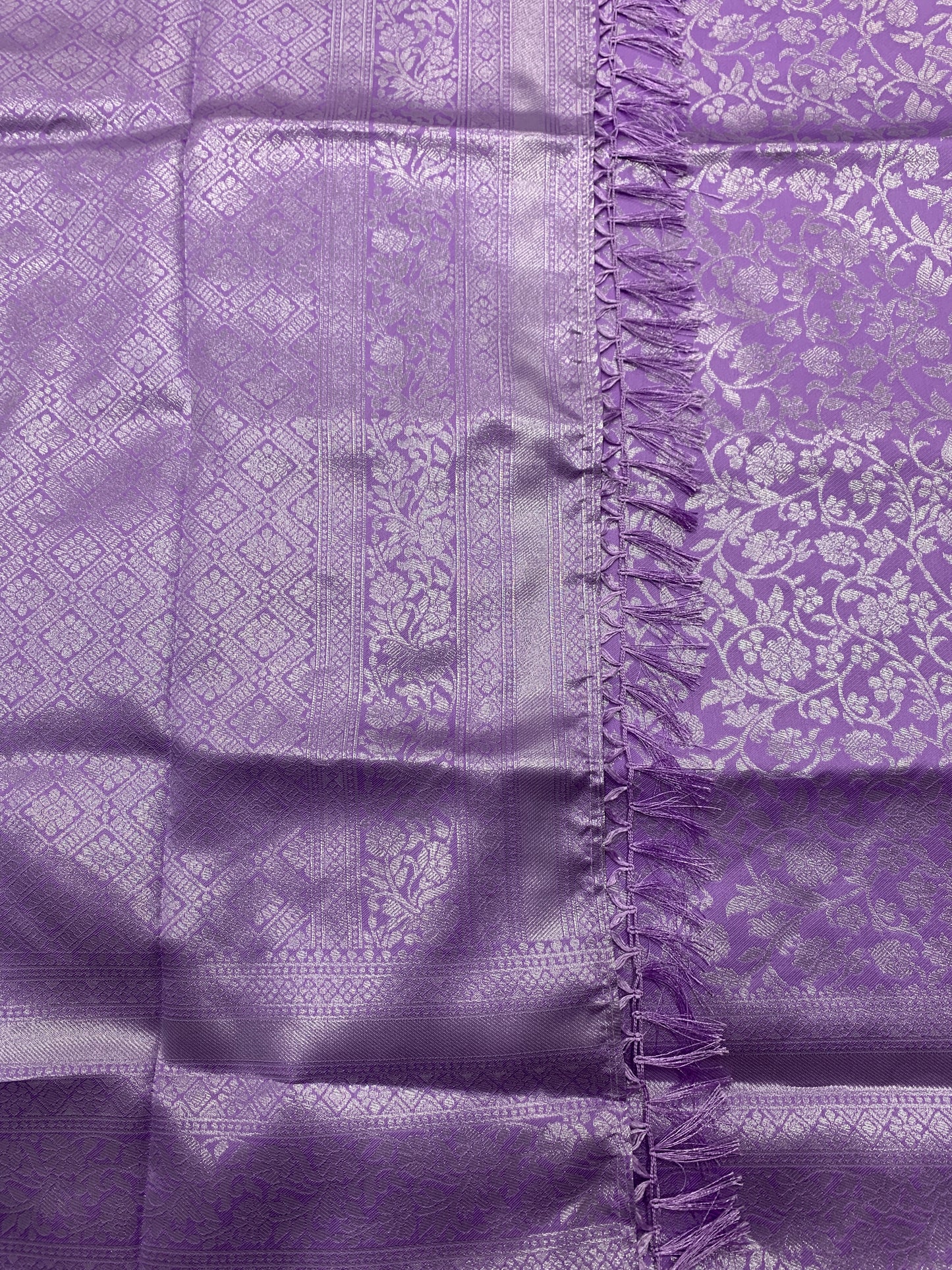 Art Silk Saree Lavender Colour with Self Border