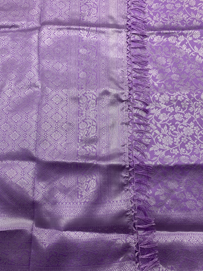 Art Silk Saree Lavender Colour with Self Border