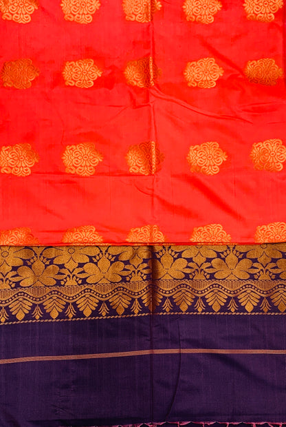 Soft Vegan Silk Saree Peach shade