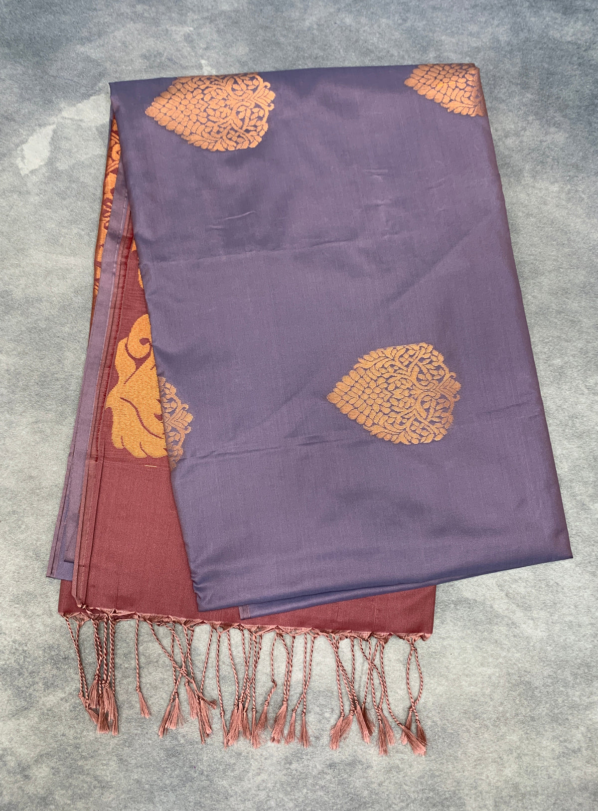Art Silk Saree Grey Colour with Borderless