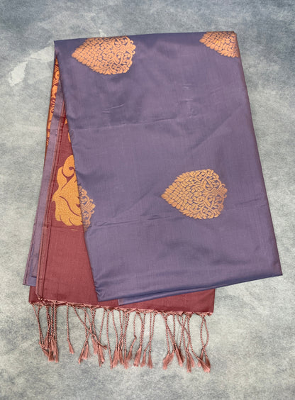 Art Silk Saree Grey Colour with Borderless