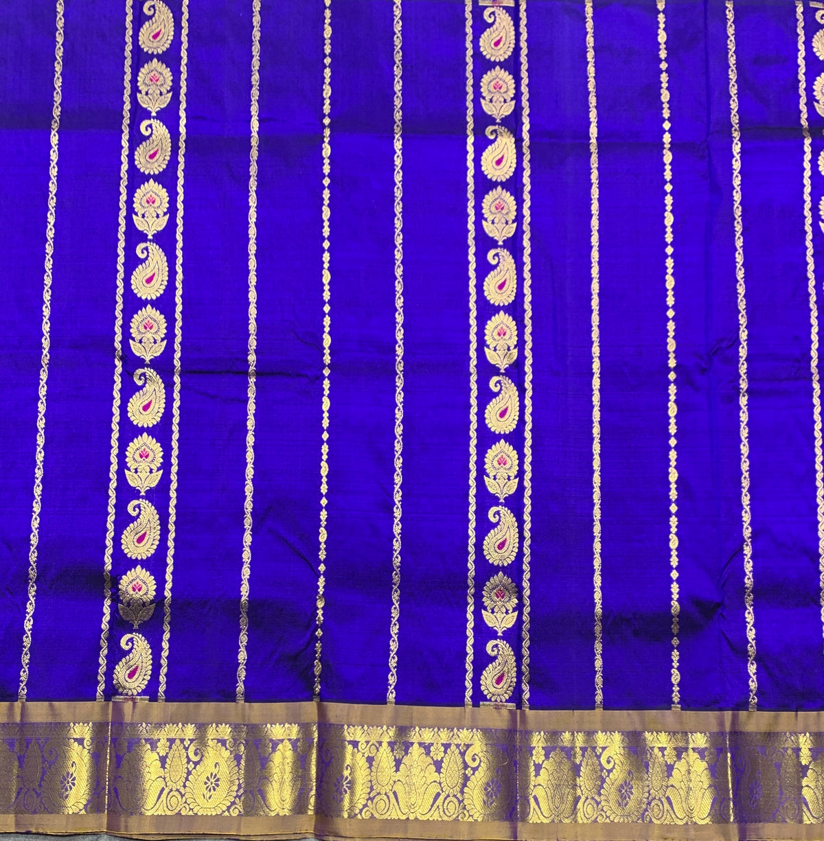 Violet Shade Semi Silk Kids Pattu Pavadai with Contrast border for Age 2 to 5 Years