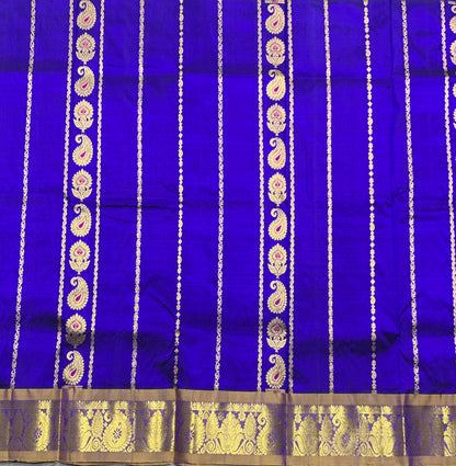 Violet Shade Semi Silk Kids Pattu Pavadai with Contrast border for Age 2 to 5 Years