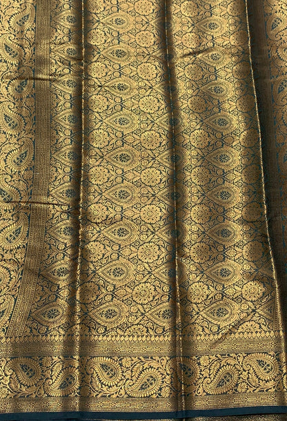 Crepe Saree Red Colour with Green Border
