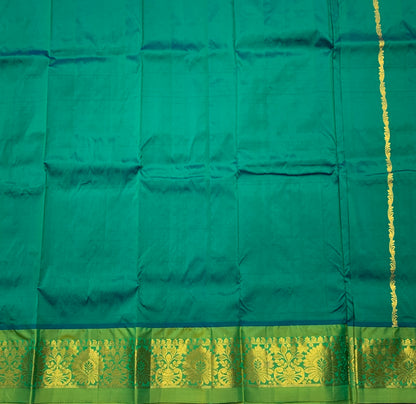Rama Green Shade Semi Silk Kids Pattu Pavadai with Self border for Age 2 to 5
