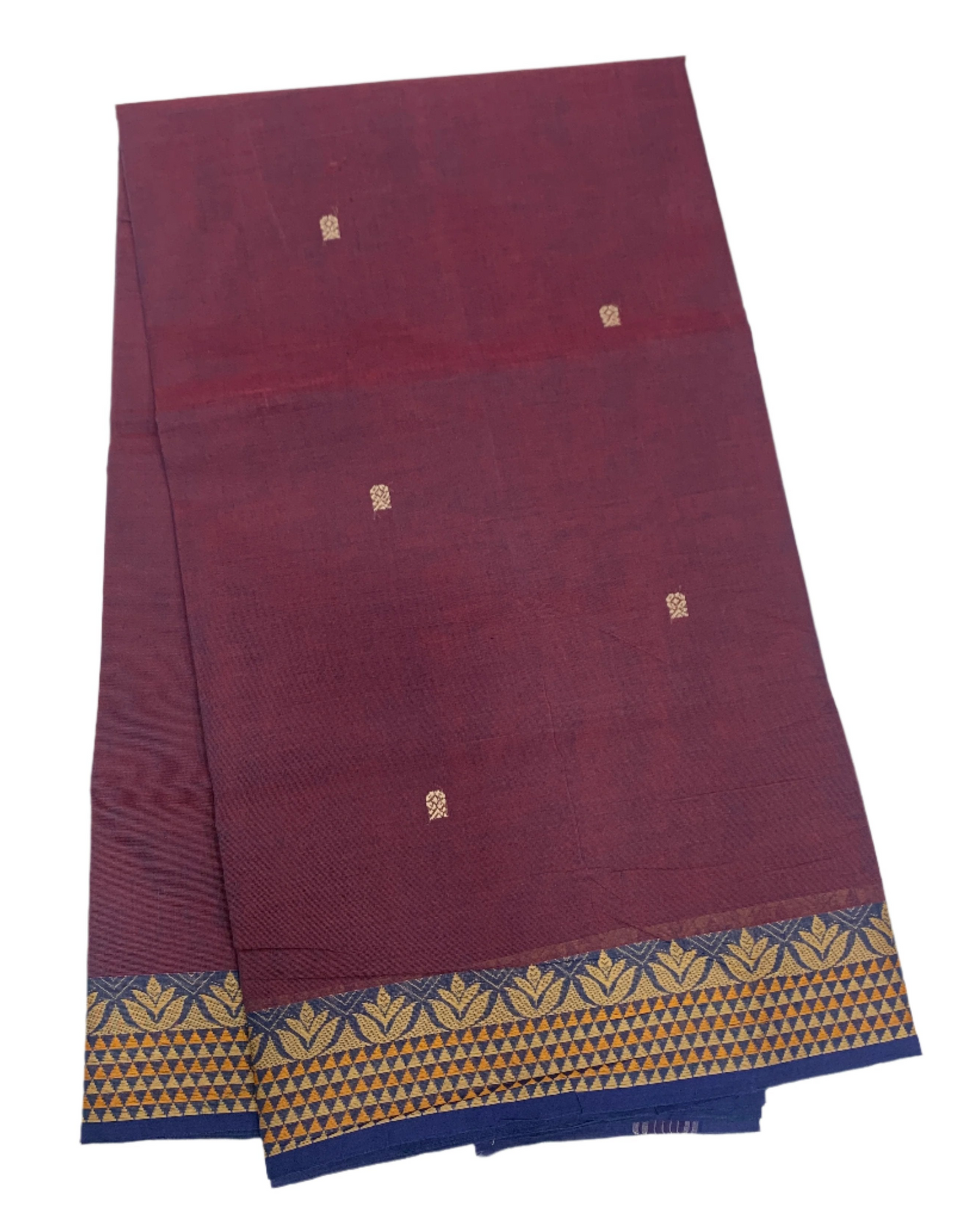 Chettinad Cotton Saree Purple Shade with Floral Design