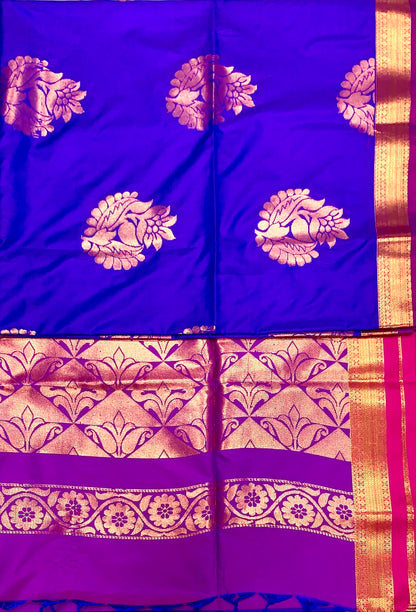 Soft Vegan Silk Saree Violet shade