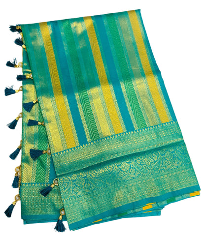 Art Silk  Saree Saphire Colour with Sapphire Border