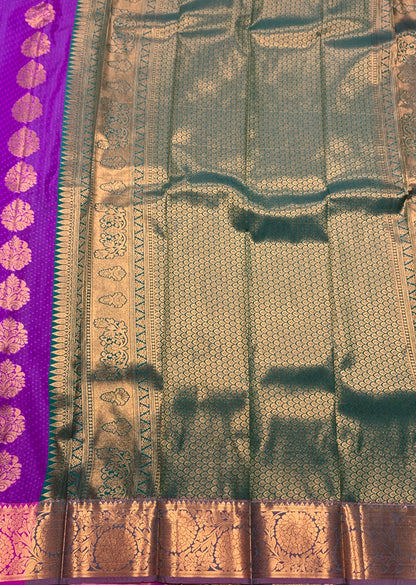 Vegan Silk Saree Vadamali Colour Saree with Copper Border