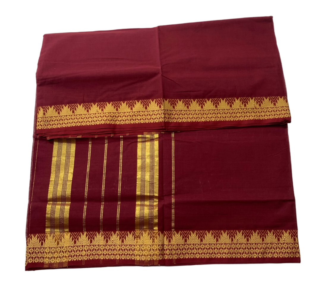 Chettinad Cotton Saree Maroon