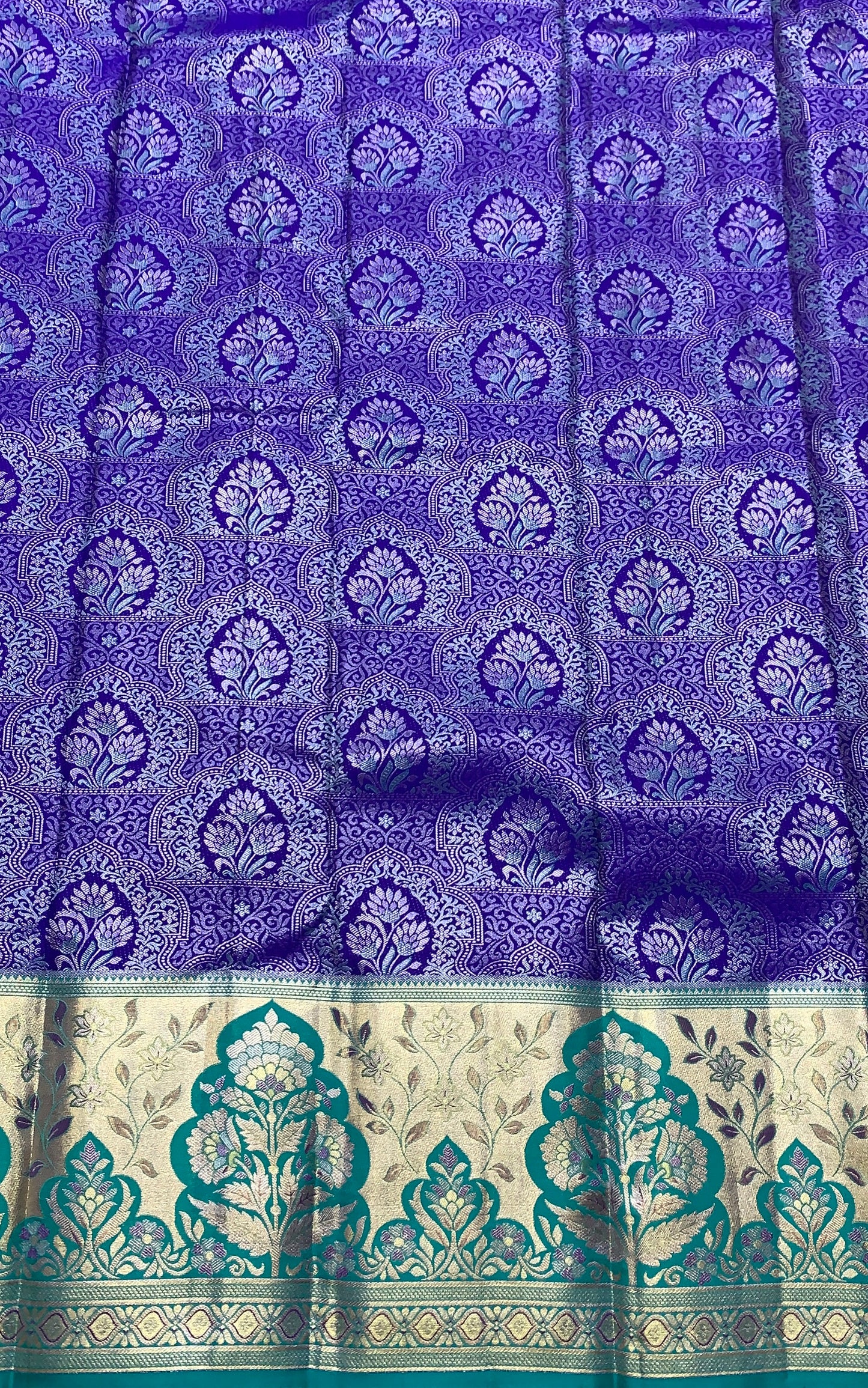 Blue Colour Soft Kanchi Tissue Pattu Saree with Large Sapphire Border