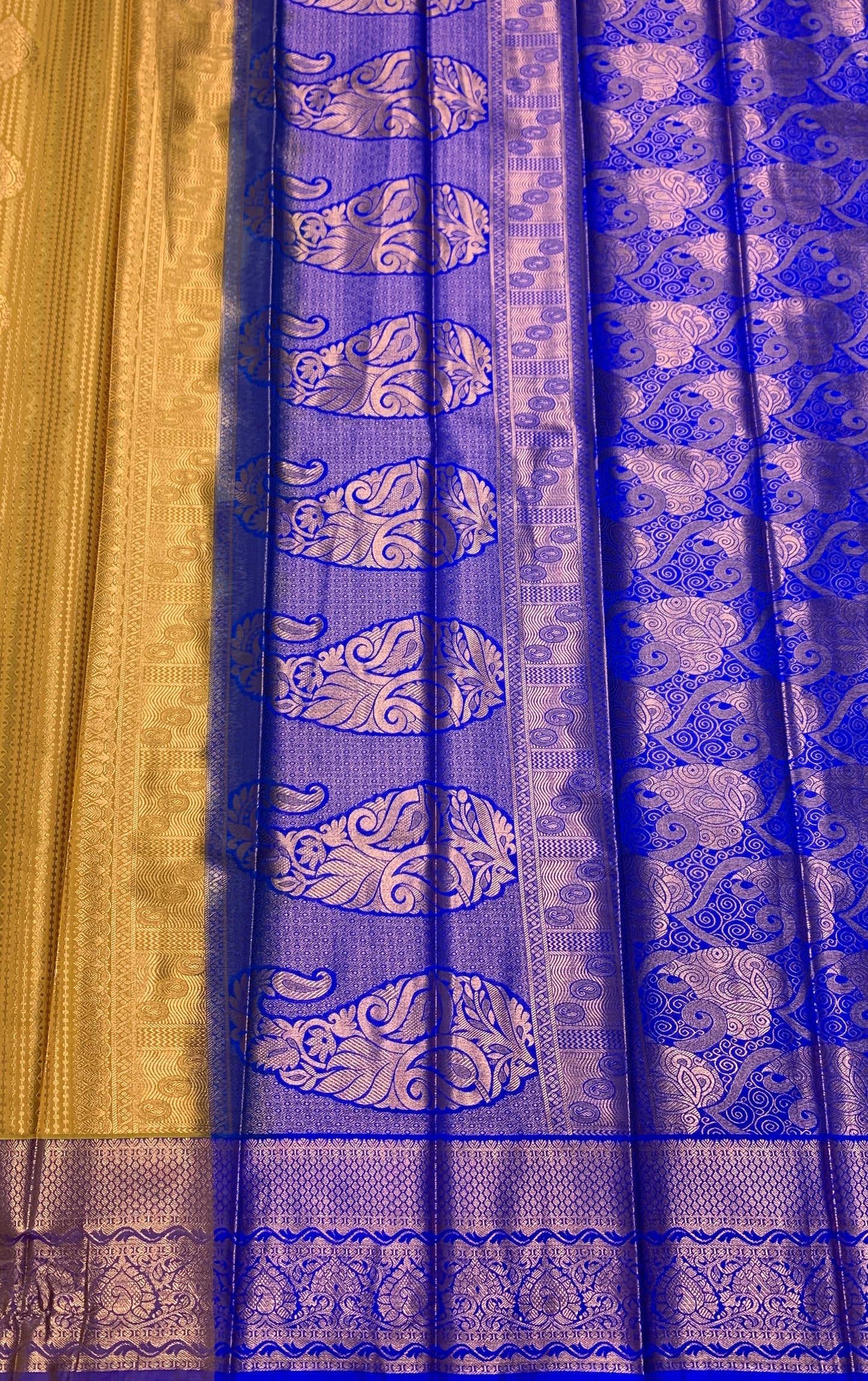 Vegan Silk Saree Yellow shade with Copper Border