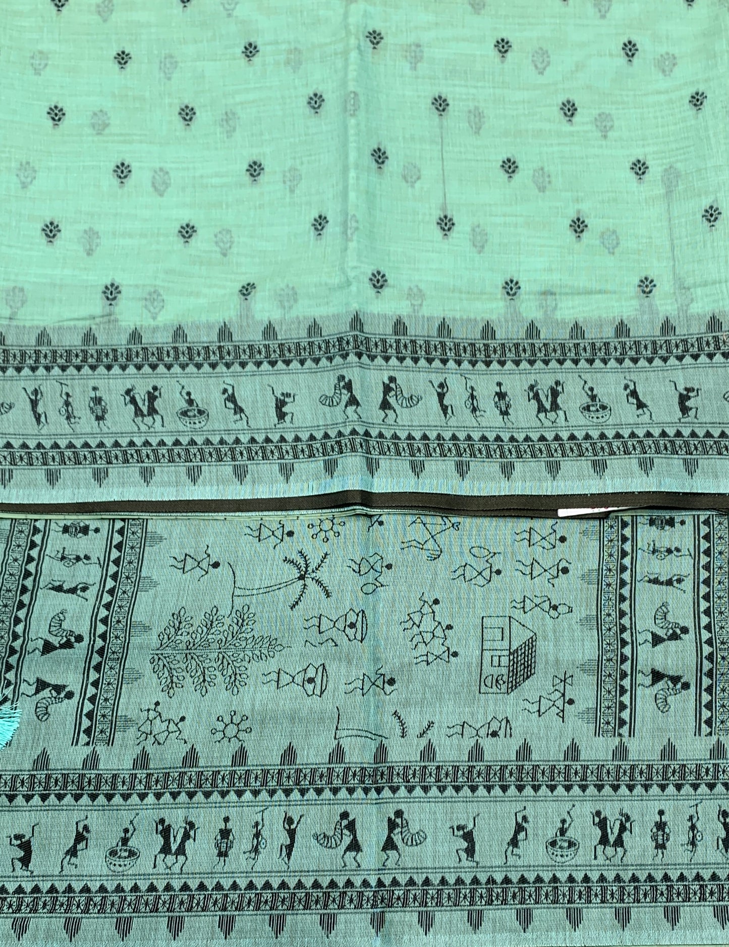 Banaras Katan Saree Sapphire Colour with Katan Work Border
