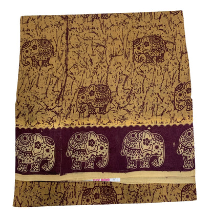 Chettinad Sungudi Cotton Tussar Colour with Brown Border