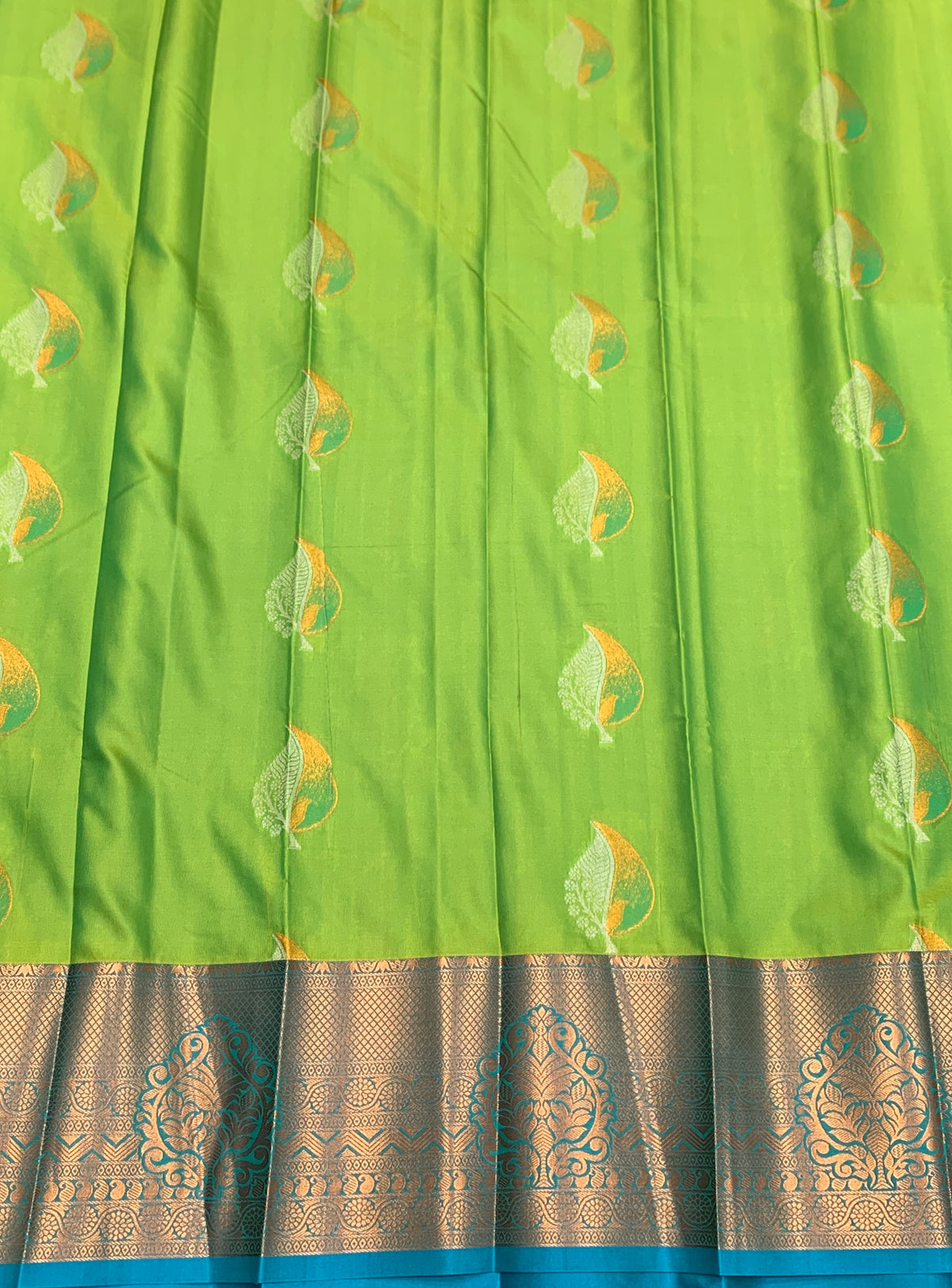 Soft Silk Casual Saree Lime Green Colour with Rama Green Colour Border