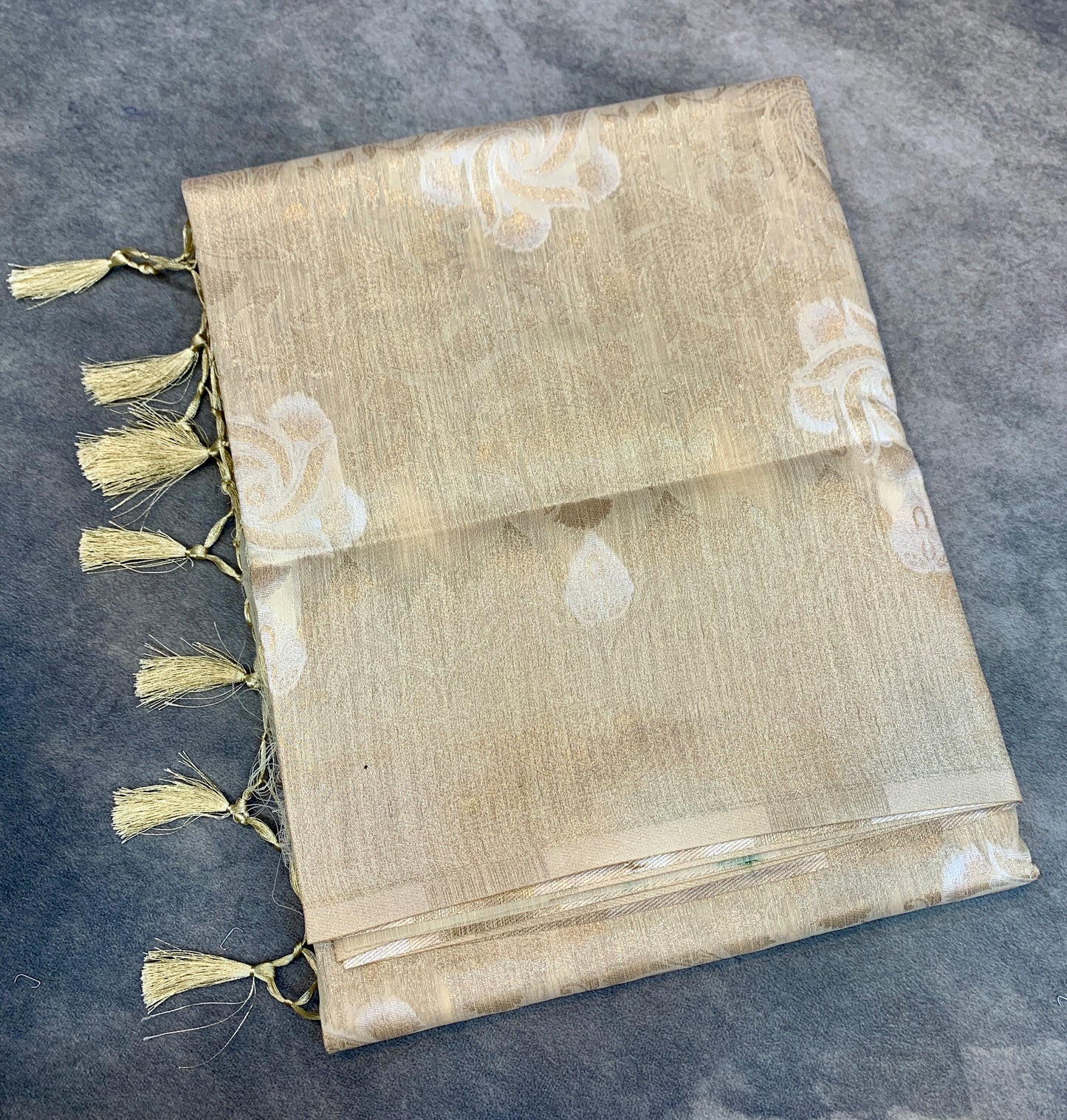 Banaras Katan Saree Tussar Colour with Katan Work Border