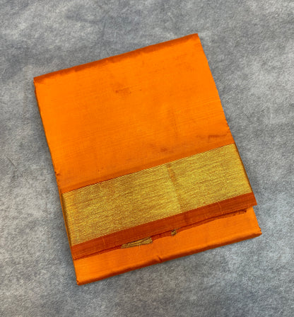 4 Mulam Silk Pooja Towel Russet Colour with Zari Border